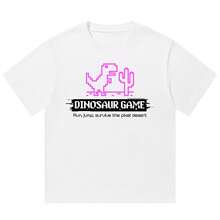 Boy Camiseta De Manga CaíDa Estilo Americano, Camiseta De Marca De Moda Con Estampado De PíXeles, Top Casual De Verano Para Hombre De 280G De Peso Pesado. - Blanco - Ver 1