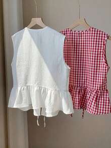 2 piezas Blusas de verano de moda 2026 para mujeres, para vacaciones, primavera, Día de San Valentín, salir, verano, primavera, Día de San Valentín, carnaval, playa, fiesta de cumpleaños, boda, salir.Top sin mangas rojo, top sin mangas rosa, - Multicolor 8 - Ver 2