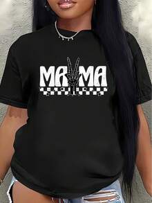 Camiseta de manga corta, ligera y duradera, diseñada con un patrón MOMA, es perfecta para el hogar, restaurantes o actividades de ocio al aire libre. - Negro - Ver 7