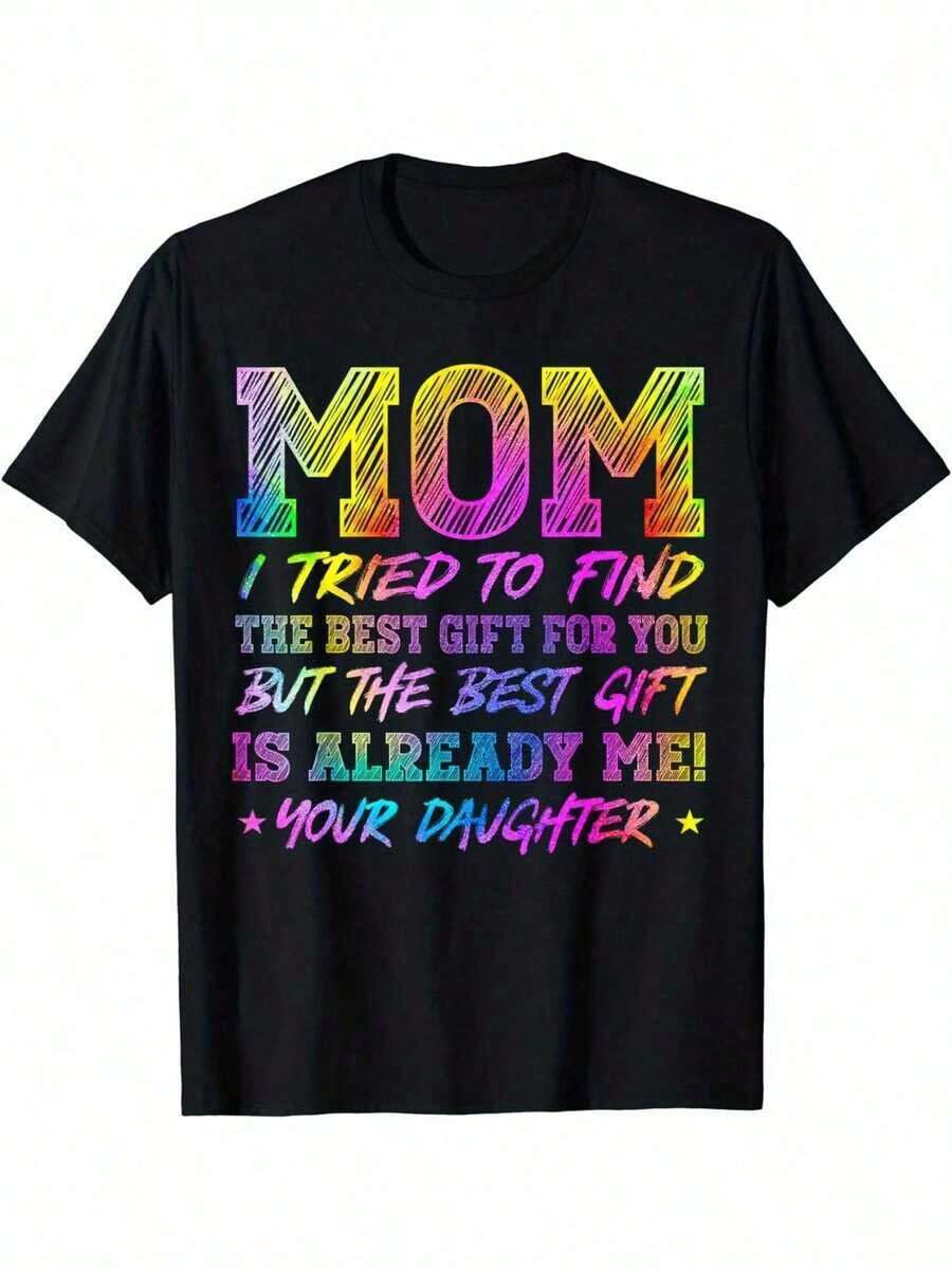 Algodón Camiseta De Algodón % Para El Cumpleaños De Mamá, Idea Divertida Para Madre E Hija.100% Cotton - Negro - Ver 1