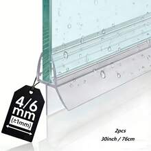 2件組 30英吋淋浴門密封條，適用於0.16~0.24英吋縫隙，適合厚度達0.67英吋(17mm)的直玻璃，透明淋浴密封條替換件 - Colourless_17mm Gap_2pcs - 查看 9
