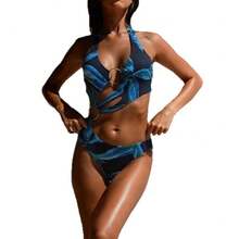 Nuevo traje de baño de una pieza con diseño calado para mujer, sexy, con efecto push-up, cuello de lazo, traje de baño de playa de alta gama. - Traje de baño de una pieza sexy con aberturas - Ver 6