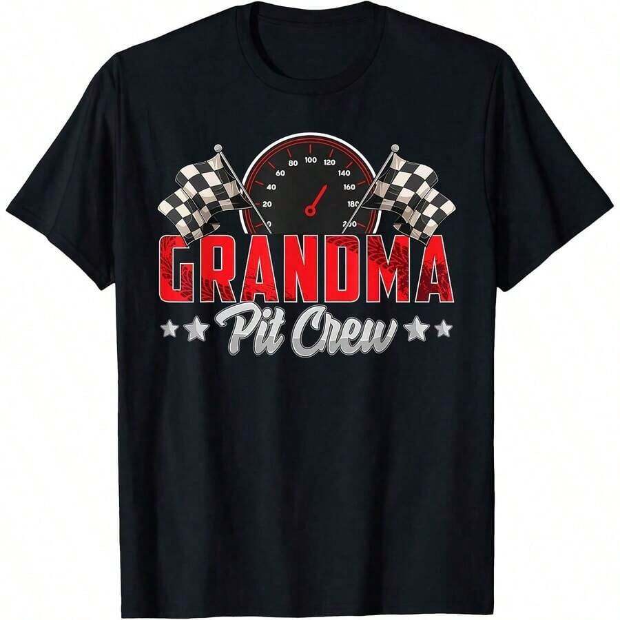 Grandma Pit Crew T-Shirt For Women And Men, Comfortable Loungewear, Everyday Fashion, Party T-Shirt, Unisex Style, Gift T-Shirt, Sizes S - XXXXL, Women's T-Shirts - 黑色 9 - 查看 1