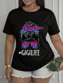 Camisetas gráficas para mujer, Camiseta Gigi de talla grande para mujer, Top con estampado gráfico Gigi de moda, Camiseta Grandma Nana Life, Camiseta La Mejor Abuela del Mundo, Camiseta In My Gigi Era, Camiseta casual de ajuste regular lavable a máquina para atuendos informales, Suéter cómodo, Camisetas de regalo de cumpleaños para Gigi. - Negro - Ver 7