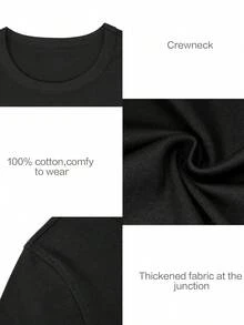 Regalo divertido para maestra, camiseta con lazo de manzana, top casual de de cuello redondo y manga corta, tela, ropa de mujer a la moda - Negro - Ver 3