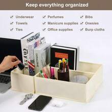 1/3/6pcs Reinforced Non-Woven Fabric Laundry Board, Foldable Storage Box, Drawer Organizer, Wardrobe Organizer, Desktop Miscellaneous Organizer Box - Multicolor - View 4