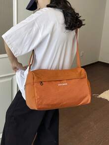 Fashionable Minimalist Architectural Style Multi-Opening Buckle Strap Crossbody Bag, Large Capacity, Suitable For Commuting, School, Travel - Multicolor - View 5