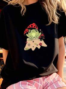 1 Piece "Spilling The Tea Since 1773" T-Shirt, Veterans T-Shirt, 4th Of July T-Shirt, T-Shirt, 4th Of July Hoodie, 180g 100% Cotton - 黑色 2 - 查看 3