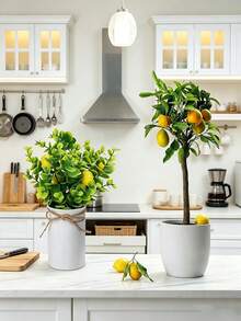 1/2pcs Artificial Lemon Flower Bouquet, 11.8 Inch Faux Eucalyptus Lemon Branches, Fake Lemons, Suitable For Home Decor, Tabletop Centerpiece, Kitchen Decor, Indoor/Outdoor Decoration, Spring/Summer, Valentine's Day, Holiday Party - Add Lemon - View 9
