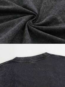 230g T-Shirt With Cat Print For Afternoon Tea, Casual Style, Made Of High Quality Cotton With Wax Print, Retro Fashion Brand, Unisex For Men And Women. - 黑色 - 查看 4