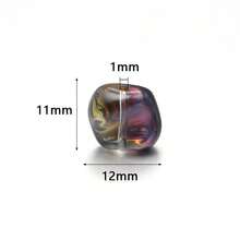 20pcs/Pack Asymmetrical Square Electroplated Glass Beads, Colorful Semi-Transparent Iridescent Glass Crystal Square Beads 12X11mm For DIY Earrings, Bracelets, Phone Charms, Jewelry Accessories - Glass Square Beads - View 6