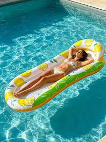 1 pieza Balsa inflable de PVC extra grande con hamaca de malla, silla de agua inflable para adultos con diseño de sombrilla - Accesorios esenciales plegables y portátiles para fiestas en la playa y la piscina, accesorios imprescindibles para relajarse en la piscina, accesorios de piscina duraderos - Ver 3