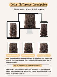 4pcs/Set Ekstensi Rambut Sintetis Bergelombang Jepit untuk Wanita, Potongan Rambut Keriting Alami Bergelombang, Campuran Warna Cokelat dan Emas, 30cm, Untuk Pemakaian Sehari-hari dan Pesta - MultiWarna - View 8