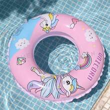 1pc Pink Unicorn Inflatable Swimming Ring Cute Cartoon Pool Float Summer Beach Water Toy For Kids - Pink - View 4