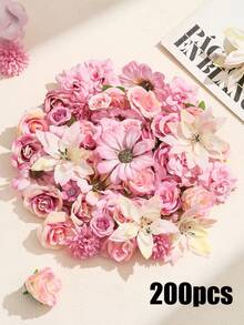 50/100pcs Artificial Flower Heads, Small/Medium/Large Fake Flowers, Mini Daisy Flowers, Suitable For Wedding Crafts, Home Decor, Party And More - Pink - View 12