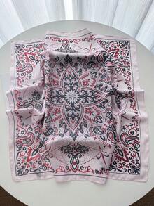 1pc 70cm Square Scarf, Faux Silk Printed Neck Scarf, Versatile Professional Neckerchief - Multicolor - View 2