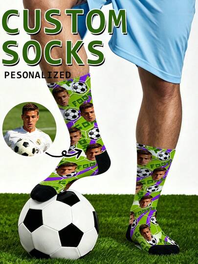 1 Par de Calcetines Personalizados, Calcetines con Foto Personalizada, Calcetines con Estampado Personalizado, Calcetines con Forma de Corazón, Calcetines con Cara Divertida, Calcetines con Diseño Personalizado, Imprime Cualquier Cara en los Calcetines, Regalo de Aniversario, Regalo del Día de San Valentín, Regalo de Cumpleaños, Regalo de Boda, Regalo para Mejor Amigo, Regalo para Mamá/Papá, Regalo para Novia/Novio, Regalo para Ella/Él, Perro, Gato, Niños, Sala de Estar, Dormitorio, Regalo de Graduación, Todo el Año, Regalo Navideño