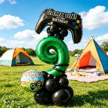 1 Set Game Theme Balloon Kit, Includes Game Controller Shaped Balloons, Printed Round Balloons, Green Number Balloons, Suitable For Gaming Theme Party, Children's Bedroom Birthday Decoration And Other Occasions - View 20