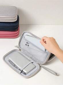 Minimalist Solid Color EVA Storage Bag For Rphones Cables Chargers And Power Banks - Essential Travel Organizer For Electronics Accessories - 1pcs - View 2