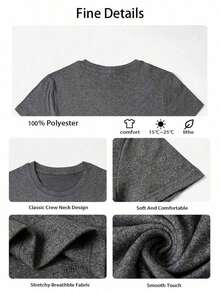 Women's Summer T-Shirts With A 'Mom Club' Graphic Print, Crew Neck, Short Sleeves, Simple Casual Style For Everyday Wear, In Black, Plus Sizes. Graphic Print T-Shirts For Mom's Birthday, Fun Prints For Mom, Women's Summer Clothes, Summer T-Shirts With Face And Letter Prints. - 深灰色 - 查看 5