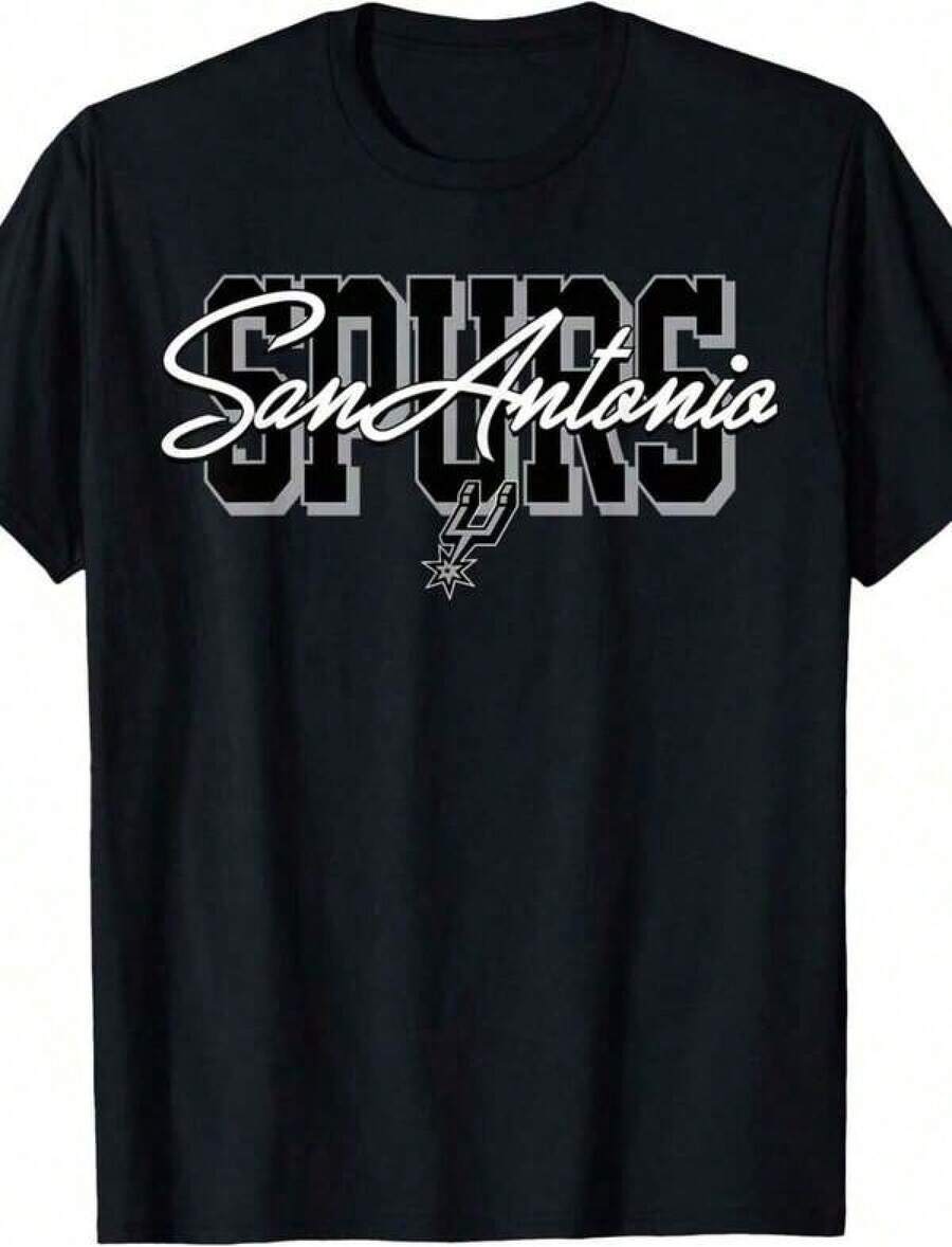 Estilo Y2K, Ropa de bajo consumo, Regalos para Mamá - Camiseta con estampado de los San Antonio Spurs, Conjuntos para salir, Tops de verano para mujer, Ropa de Mujer - Negro - Ver 1