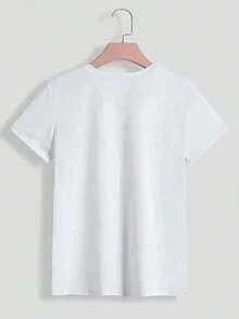 Women's Casual Summer T-Shirt, Pure Cotton, With Skeleton And Monstera Print | Comfortable, Casual Round Neck, Regular Length, Geometric Pattern, Versatile Style For Spring/Summer, Elegant Gift For Women. - 白色 - 查看 2