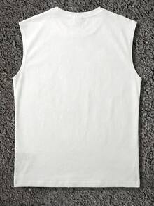 Áo tank top không tay nam Fractyr LIMITLESS Graffiti Portrait in hình khẩu hiệu truyền cảm hứng, màu trắng, phong cách đường phố thường ngày, thời trang thể thao, tập luyện mùa hè. - trắng - Xem 5