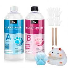 Bộ silicone mềm dạng lỏng 16 oz/32 oz - Tỷ lệ 1:1 AB, siêu mềm, không bọt khí, chất liệu đông cứng nhanh, thích hợp cho làm khuôn, tạo mẫu và đúc công nghiệp - Vật liệu thủ công DIY, Vật liệu thủ công | Bộ silicone mềm | Chất liệu đông cứng nhanh, Khuôn silicone - A - Xem 1