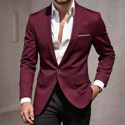 Men's Casual Suit Jacket, Basic Style Blazer, Elegant Business Casual Formal Party Wear, Gift For Men