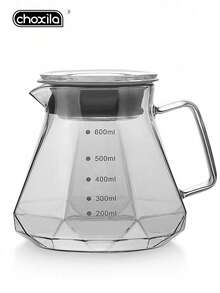 choxila 1pc Diamond-Shaped Gray Glass Coffee Pot, Coffee Dripper, Manual Pour Over Coffee Maker Set, Home & Office Drip Coffee Machine Set, Coffee Accessories Set, Ideal Gift For Coffee Lovers, Family And Friends, Suitable For Kitchen And Cafe Use - Coffee Pot - View 4