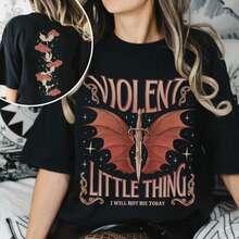 Camiseta Fourth Wing Fan, Camisetas Violet Sorrengail, Camiseta Violent Little Thing, Camiseta Xaden Riorson, Rider, Regalo para amantes de los libros - Negro - Ver 1