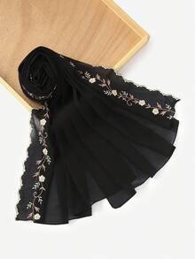 1pc Women's Fashion Embroidered Chiffon Headscarf, Soft Breathable Versatile Scarf, Muslim Sun Protection Hijab Headwrap, Suitable For Daily Wear, Gatherings, Travel, Photography And More - Multicolor - View 6