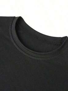 Nueva camiseta de cuello redondo para mujer, manga corta, holgada, casual y versátil con‌ estampado de rosas azules a‌ , tejido suave y de buena caída ZIXF 1YPJ - Negro 4 - Ver 4