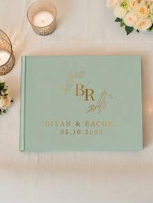 Custom Wedding Guest Book, Customizable Letter Name,Personalized Elegant Guestbook, Wedding Hardcover Photo Album, Wedding Keepsake, Anniversary And Birthday Book Gifts,Unique Ideal Gift, Suitable For Boyfriend, Girlfriend - Multicolor - View 4