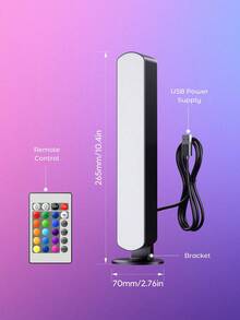 1個 10.4吋 智慧RGB LED燈條 附遙控器與USB線，現代音樂同步變色氛圍燈，適用於電競桌、電腦、電視、臥室裝飾，父親節與夏季派對完美禮物 - 多色光 - 查看 12