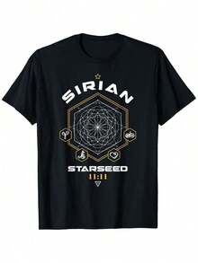 T-Shirt Sirian Starseed Diseño Único Estilo Y2K Con Gráficos Modernos y Energía Espiritual Perfecto para los Amantes de la Moda Cómoda y con Significado Una Pieza Imprescindible para Tu Guardarropa Ideal para Regalar o Para Ti Muestra Tu Conexión Cósmica - Negro - Ver 1
