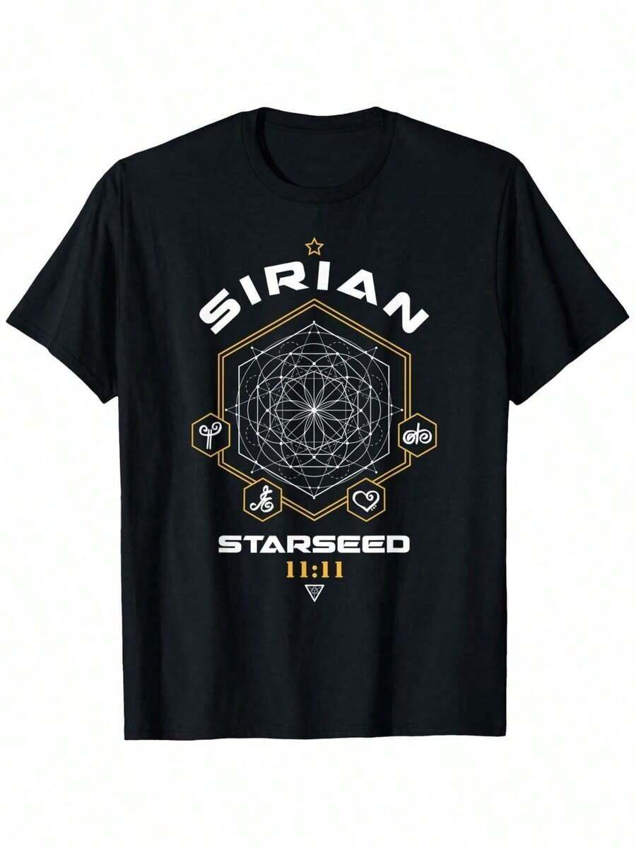 T-Shirt Sirian Starseed Diseño Único Estilo Y2K Con Gráficos Modernos y Energía Espiritual Perfecto para los Amantes de la Moda Cómoda y con Significado Una Pieza Imprescindible para Tu Guardarropa Ideal para Regalar o Para Ti Muestra Tu Conexión Cósmica - Negro - Ver 1