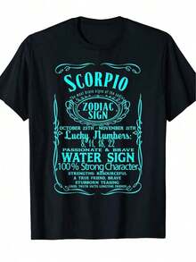 Camiseta única Scorpio diseño vintage y2k signo zodiacal para los amantes de la astrología cuenta con números de la suerte y características del signo 100 por ciento algodón ideal para expresar tu personalidad fuerte y apasionada perfecta para cualquier ocasión y destacar tu estilo personal - Negro - Ver 8