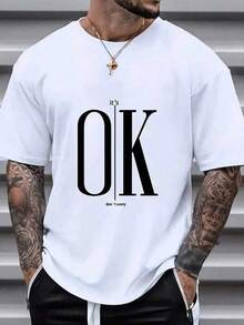 Camiseta gráfica con eslogan para hombres Manfinity Dauomo - Blanco - Ver 8