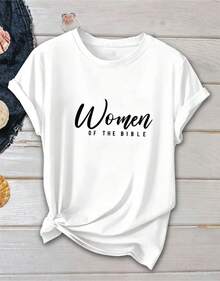 3 Artículo de streetwear, Top oversized cuello redondo daily outings, camping, concerts, hip-hop, rock, and rap events moda Camiseta casual de manga corta para mujer, con motivos bíblicos femeninos, no la escalera completa, camiseta con estampado de mi maestra favorita, camiseta de manga corta con cuello redondo para mujer, top deportivo casual de algodón puro y transpirable, camiseta para mujer como regalo de vacaciones. - Blanco - Ver 2