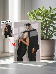 1pc Customized Acrylic Photo Brick, Personalized Photo, Customized Gift, Acrylic Photo Brick, Personalized Acrylic Photo Custom Decor, Wedding Souvenir, Can Print Your Own Photo, Personalized Acrylic Gift, Graduation, Wedding, Birthday, Anniversary, Party Gift, Customized Photo, Personalized Gift, Suitable For Boyfriend, Girlfriend, Friends, Lover, Family, Pets, Office Desk Decor - Multicolor - View 2