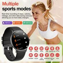 KENPANG Jam Tangan Pintar Ultra Tipis 7,9 mm untuk Wanita, Layar Sentuh Penuh AMOLED 1,43 inci, Monitor Detak Jantung & Tidur, Mode Multi-Olahraga, Melakukan/Menjawab Panggilan, Pelacak Kebugaran Wanita, Kontrol Musik, Cuaca, Angkat untuk Mengaktifkan Layar, Kamera Jarak Jauh, Kompatibel dengan iOS dan Android - View 8