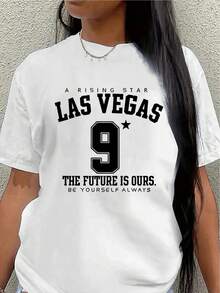 Camiseta de manga corta, ligera y duradera, con el diseño "El futuro es nuestro", perfecta para descansar en casa o salir a cenar. - Blanco - Ver 7