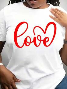 Camiseta Moderna Minimalista de Amor, Camiseta con Corazón, Camiseta para el Día de San Valentín, Camiseta para Mujer, Camiseta para Parejas, Regalo para Ella, Camiseta de Amor, Casual para el día a día. - Blanco - Ver 1