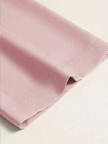 Pantalones Con Pierna Ancha Y Pliegues En Color Sólido Con Bolsillos Diagonales - Rosa - Ver 4