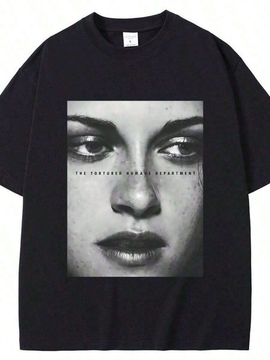 Ropa de Mujer con Estampado de Letras Personalizadas, Camisetas Vintage para el 40º Aniversario, Camisetas Divertidas de Diseñador para Damas, Ropa Urbana con Dibujos Animados, Camisetas para Mujer - Estilo Urbano Vintage, Camiseta Unisex de Algodón Holgada de Manga Corta y Cuello Redondo - Negro - Ver 1