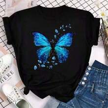 NewSummerCasualCamisetas de manga corta y cuello redondo con estampado de mariposas coloridas y pétalos, camisetas gráficas lindas, tops de mujer, ropa de moda, camisetas para hombre, ropa de verano para hombre, ropa de verano modesta, tops de jersey para mujer, estilo resort, ropa de verano para mujer, tops de algodón, tops de verano, ropa para niños pequeños, ropa para niñas pequeñas, camisetas para adolescentes, camisetas para chicas adolescentes, ropa para chicas adolescentes, ropa para chicos adolescentes, camisetas para chicos adolescentes, ropa para niñas, ropa para niñas pequeñas, ropa para niñas, tops para niñas, ropa de verano para niñas, ropa para niños pequeños, camisetas para chicos, ropa para chicos, camisetas gráficas, ropa para niños pequeños. trajes de concierto. Camiseta unisex de algodón de manga corta y cuello redondo, estilo vintage urbano. - Negro - Ver 6