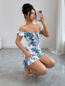 Women Midi Dresses - Blue 2 - View 7