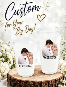 Custom 500ml Frosted Plastic Cups, Customized Logo Wedding Party Favors Drinkware, Bachelorette Party Decoration - Multicolor - View 1