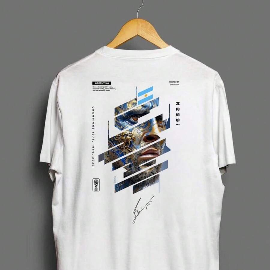 Camiseta de Campeones de la Copa Mundial: ARGENTINA | Camiseta de fútbol - Negro - Ver 1